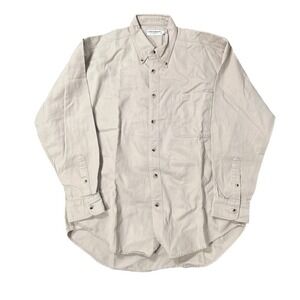 Vintage Giorgio Armani Le Collezioni Beige Twill dress shirt size L Italy